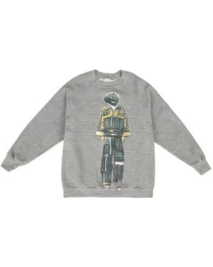 DRx FARMAxY FOR LN-CC Graphic-Print Crew-Neck Sweatshirt - Grey