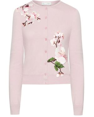 Oscar de la Renta フローラル カーディガン - ピンク