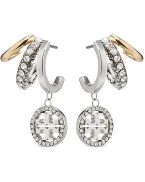 Tory Burch Creolen Mit Pavé - Weiß