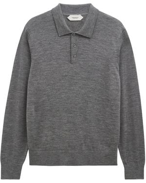 Pringle of Scotland Merinopullover mit Poloshirtkragen - Grau