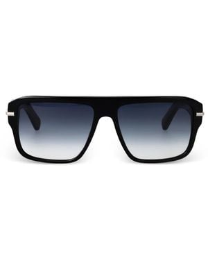 Ferragamo Eyewear Logo-Plaque Square-Frame Sunglasses - Black