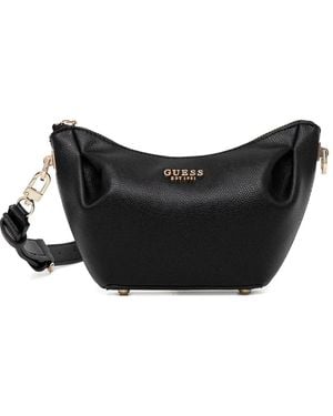 Guess Logo-Detail Zip Satchel Bag - Black