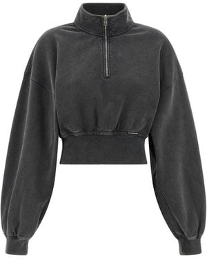 Alexander Wang Cropped Sweatshirt - Black