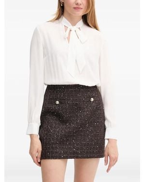 GAUDI Pussy-Bow Mini Dress - White