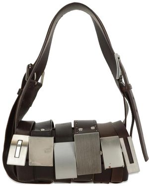 HODAKOVA Buckle-Embellished Woven Leather Shoulder Bag - Black
