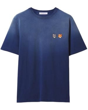 Maison Kitsuné Double Fox Head T-Shirt - Blue