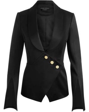 Alice + Olivia Asymmetric Shawl-Lapel Jacket - Black