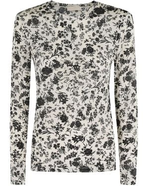 Ulla Johnson フローラル ロングスリーブ トップ - ホワイト