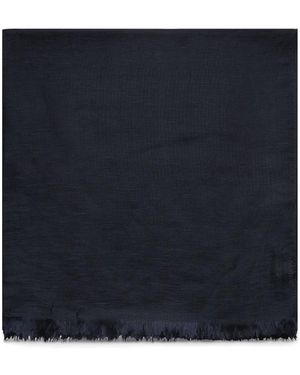 Max Mara Sjaal Met Gerafelde Afwerking - Blauw