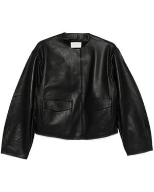 St. Agni Klassische Lederjacke - Schwarz
