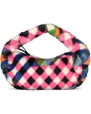 Desigual Plaid Tote Bag - Pink