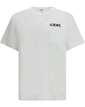 Loewe T-Shirt À Poche Poitrine - Blanc