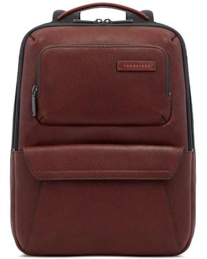 The Bridge Sac À Dos En Cuir À Poche Zippée - Red
