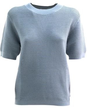 P.A.R.O.S.H. Textured Short-Sleeve Jumper - Blue