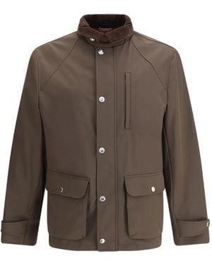 Brunello Cucinelli Jack Met Ribfluwelen Kraag En Knopen - Bruin