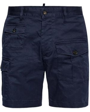 DSquared² Cargo Shorts Met Knopen - Blauw