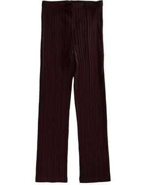 Pleats Please Issey Miyake Pleated Straight-Leg Trousers - Purple