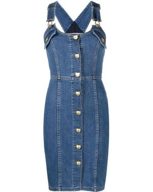 Moschino Button-Up Denim Minidress - Blue