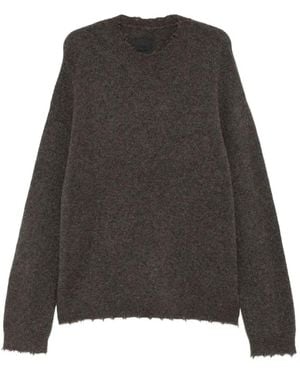 FREI-MUT Kintore Distressed-Effect Crew-Neck Jumper - Grey