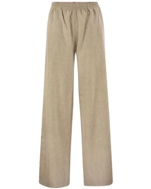 Fabiana Filippi Jewelled-Loop Flannel Trousers - Natural