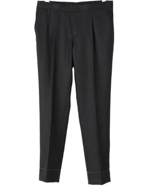 Brioni Elasticated-Waistband Wool Trousers - Black