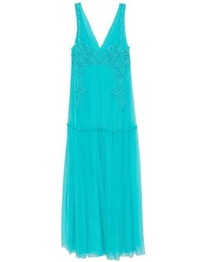 Alberta Ferretti Jurk Met Kant - Blauw