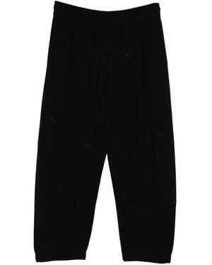 CROQUIS Elastic Yarn Curved Trousers - Black