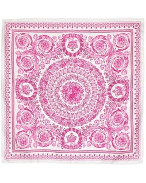 Versace Seidenschal Mit Blumen-Print - Pink