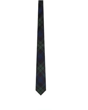Fursac Plaid Silk Tie - White