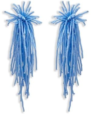 Oscar de la Renta Firework Tassel Earrings - Blue