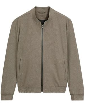 HUGO Zip-Up Bomber Jacket - Brown