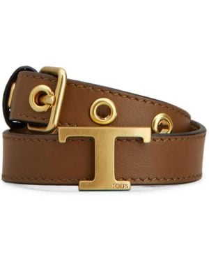 Tod's T-String Double-Wrap Bracelet - Brown
