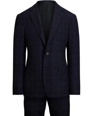 Ralph Lauren Windowpane-Check Single-Breasted Suit - Blue