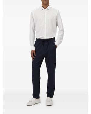 Harris Wharf London Pantalon Droit À Lien De Resserrage - Blanc