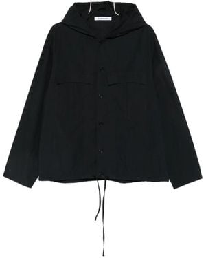 Etudes Studio Hooded Button-Down Shirt Jacket - Black