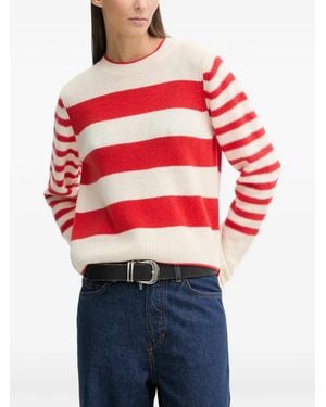 Marc O' Polo Striped Crew-Neck Jumper - Red