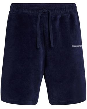 Karl Lagerfeld Shorts Mit Logo-Stickerei - Blau