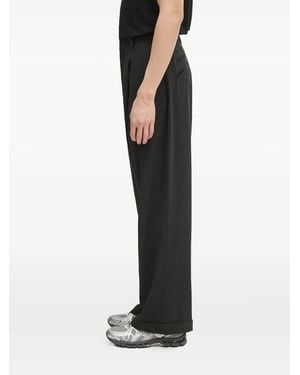 KENZO Pleated Cuffed-Hem Trousers - Black