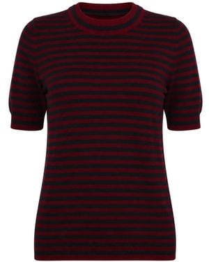 Dolce & Gabbana Striped Short-Sleeve Jumper - Red