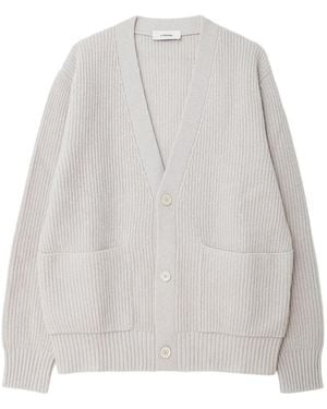 Lardini Gerippter Cardigan Mit Aufgesetzten Taschen - Weiß