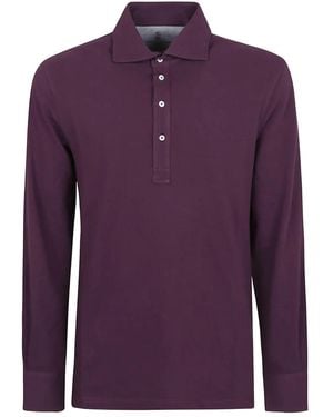 Brunello Cucinelli Polo de manga larga - Morado