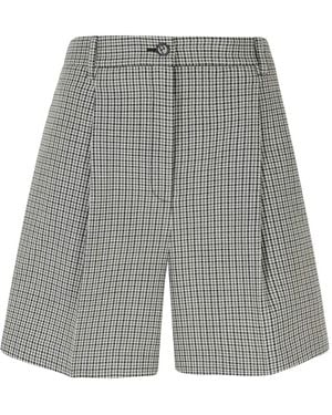 Ports 1961 Check Wool Shorts - Grey
