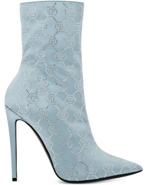 Philipp Plein Botines Con Tacón De 120 Mm - Azul