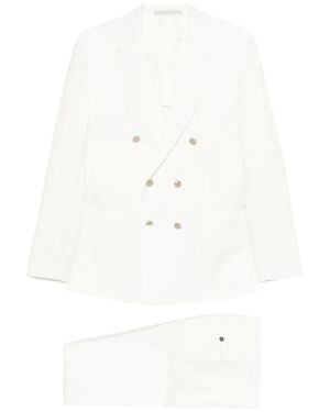 Eleventy Double-Breasted Suit - White
