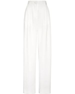 Philipp Plein High-Waisted Tailored Trousers - White