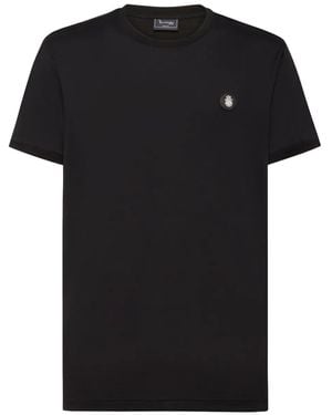 Billionaire Round-Neck Logo-Plaque T-Shirt - Black