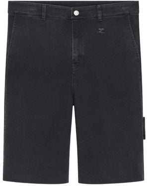 Courreges Bermudas Hammer Con Parche Del Logo - Azul