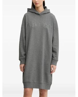 Marc O' Polo Hooded Embroidered Mini Dress - Grey