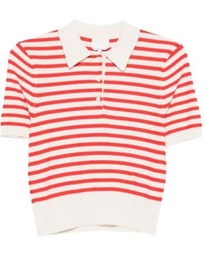 A.P.C. Pull À Col Zippé Et Rayures - Rouge