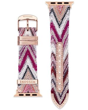 Missoni Apple-Uhrenarmband mit Zickzackmuster - Pink